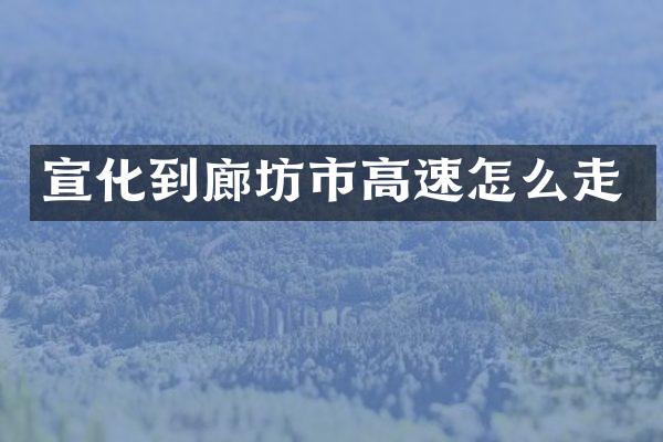 宣化到廊坊市高速怎么走