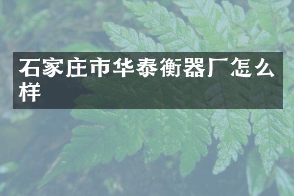 石家庄市华泰衡器厂怎么样