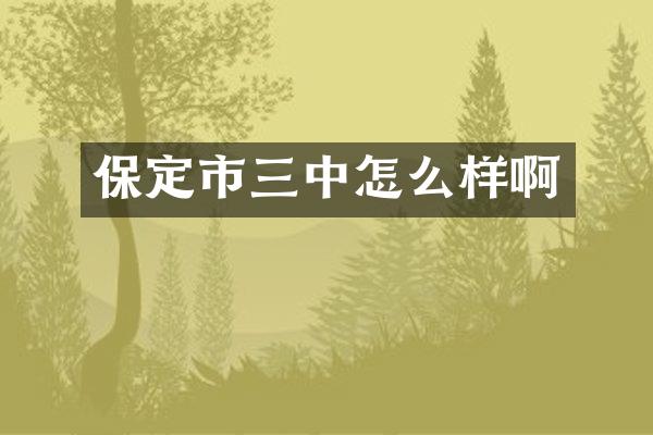 保定市三中怎么样啊