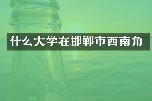 什么大学在邯郸市西南角