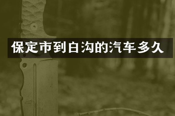 保定市到白沟的汽车多久