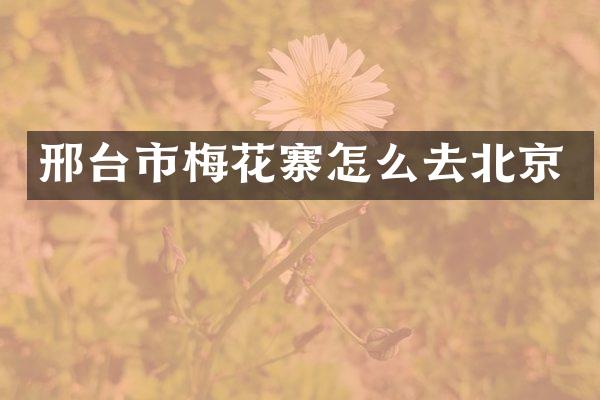 邢台市梅花寨怎么去北京