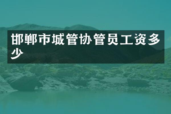 邯郸市城管协管员工资多少