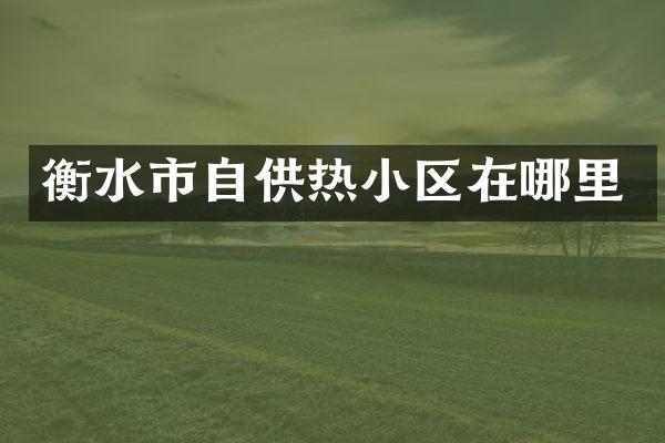 衡水市自供热小区在哪里