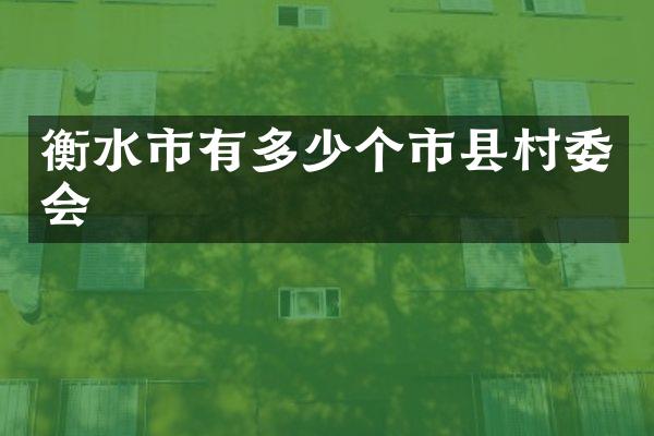 衡水市有多少个市县村委会