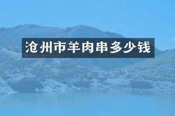 沧州市羊肉串多少钱