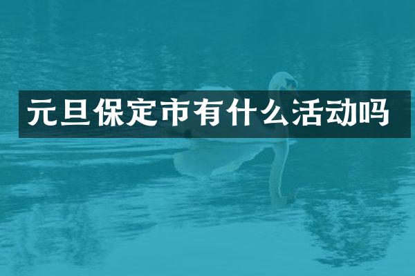 元旦保定市有什么活动吗