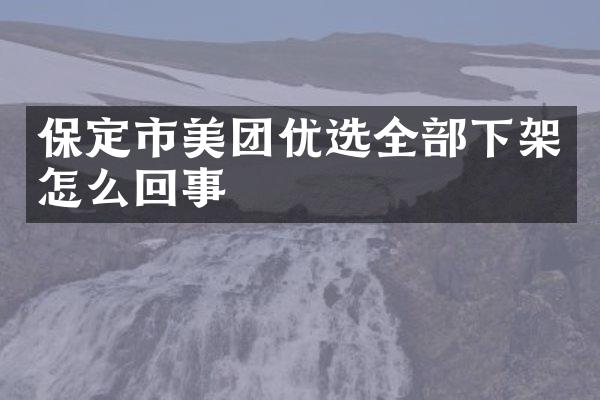 保定市美团优选全部下架怎么回事