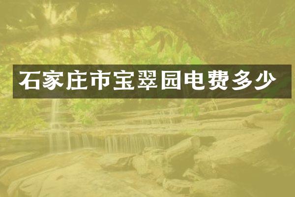 石家庄市宝翠园电费多少