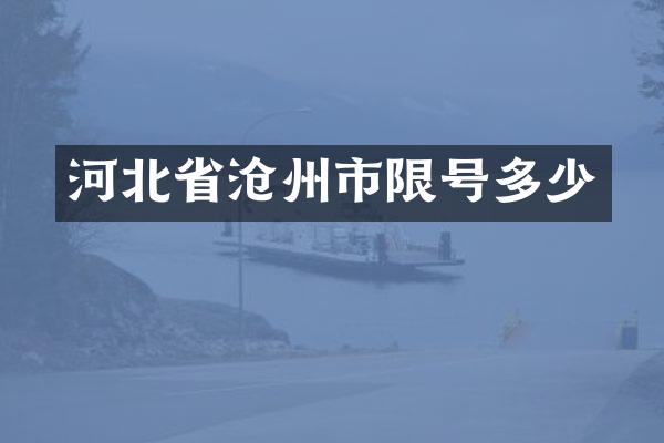 河北省沧州市限号多少
