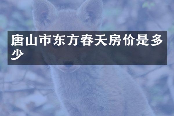 唐山市东方春天房价是多少