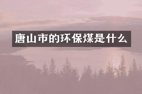 唐山市的环保煤是什么