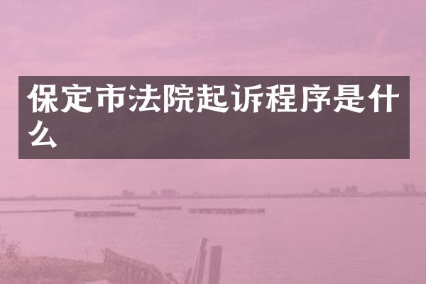 保定市法院起诉程序是什么