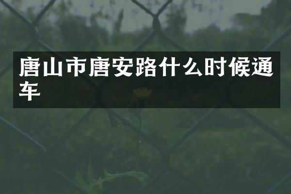 唐山市唐安路什么时候通车