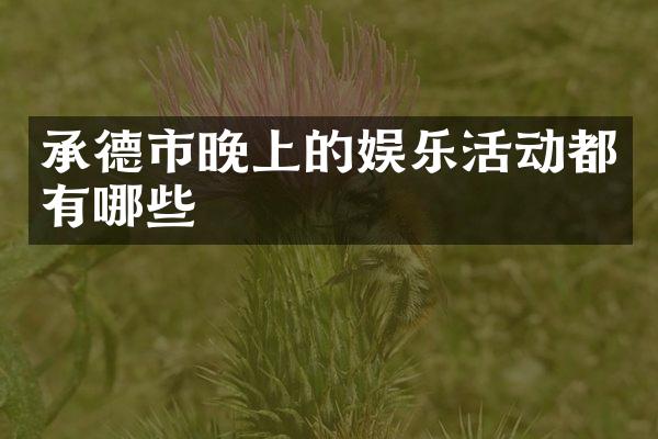 承德市晚上的娱乐活动都有哪些