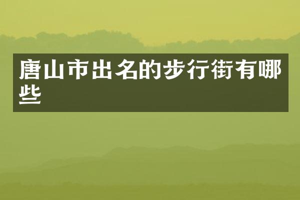 唐山市出名的步行街有哪些