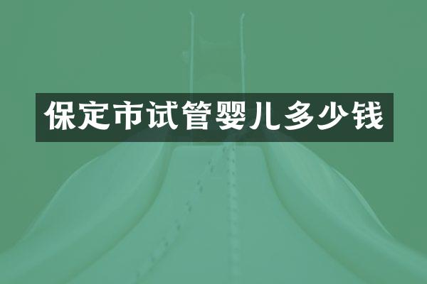 保定市试管婴儿多少钱