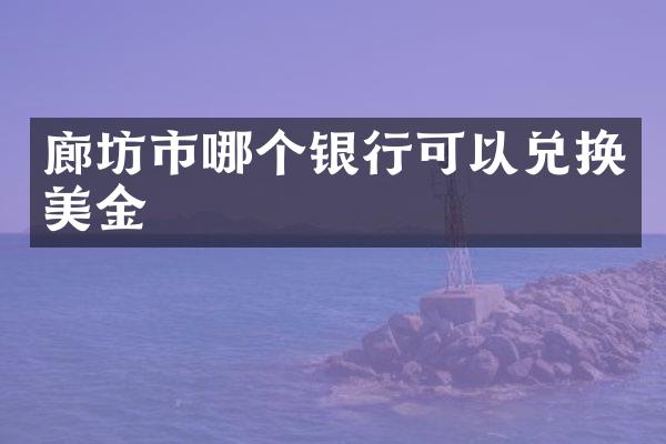 廊坊市哪个银行可以兑换美金