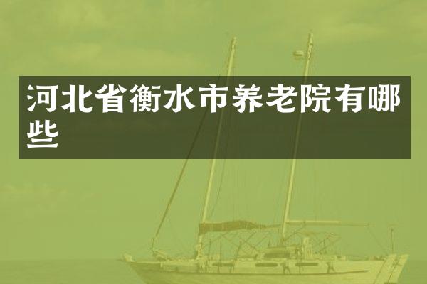 河北省衡水市养老院有哪些
