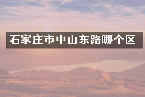 石家庄市中山东路哪个区