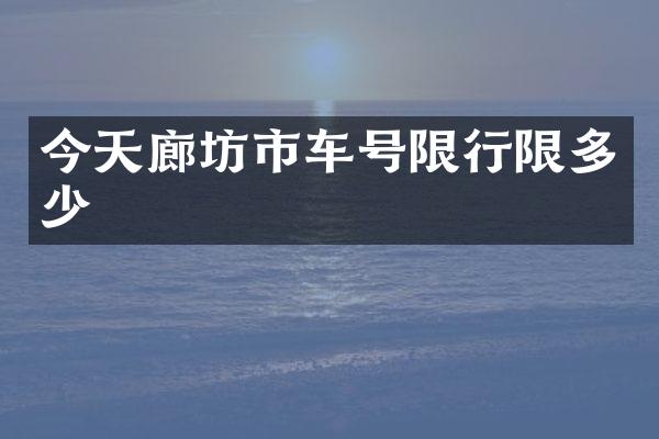今天廊坊市车号限行限多少