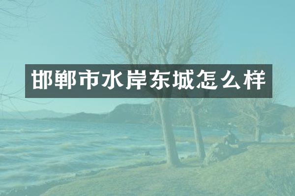 邯郸市水岸东城怎么样