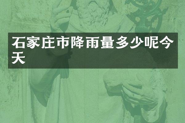 石家庄市降雨量多少呢今天