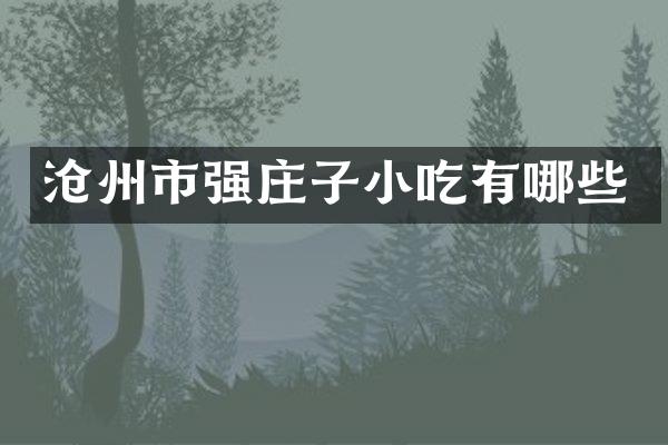 沧州市强庄子小吃有哪些