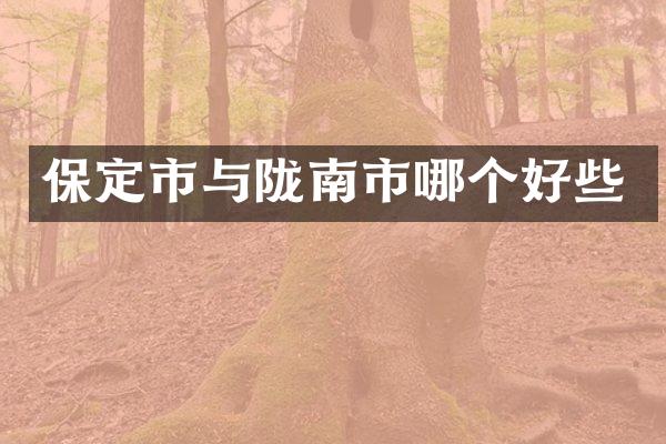 保定市与陇南市哪个好些