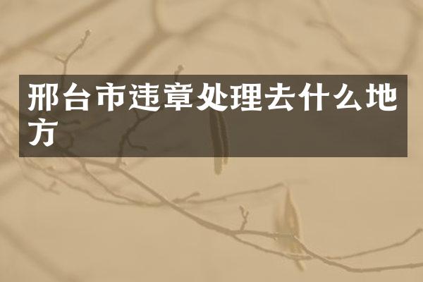 邢台市违章处理去什么地方