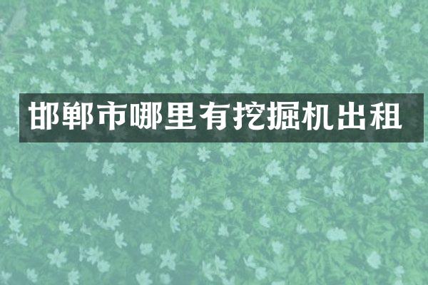 邯郸市哪里有挖掘机出租
