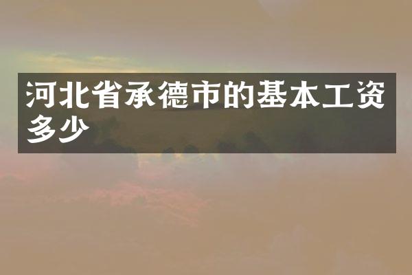河北省承德市的基本工资多少