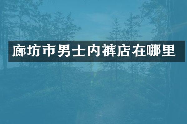 廊坊市男士内裤店在哪里