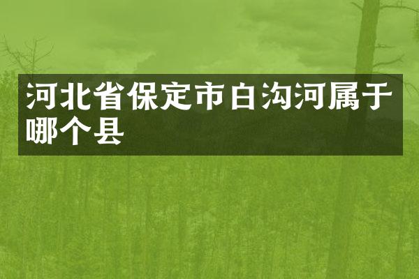 河北省保定市白沟河属于哪个县