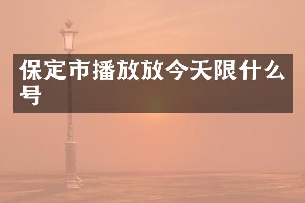 保定市播放放今天限什么号