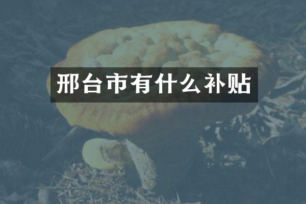 邢台市有什么补贴