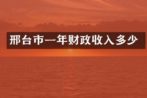 邢台市一年财政收入多少