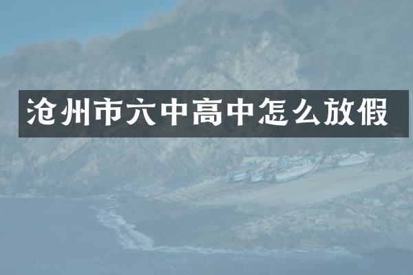 沧州市六中高中怎么放假