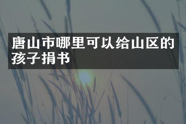 唐山市哪里可以给山区的孩子捐书