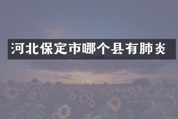 河北保定市哪个县有肺炎