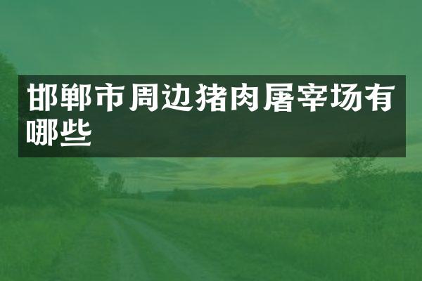 邯郸市周边猪肉屠宰场有哪些