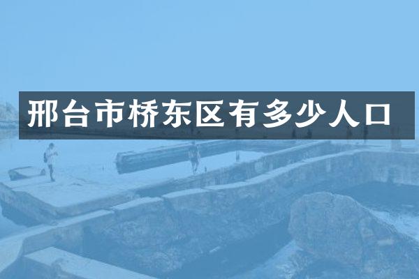 邢台市桥东区有多少人口