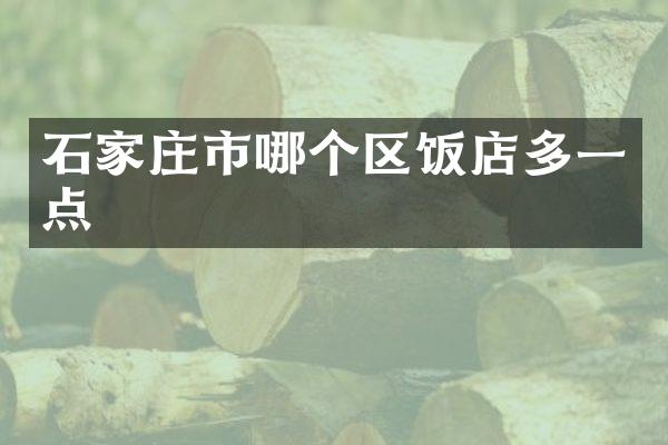 石家庄市哪个区饭店多一点