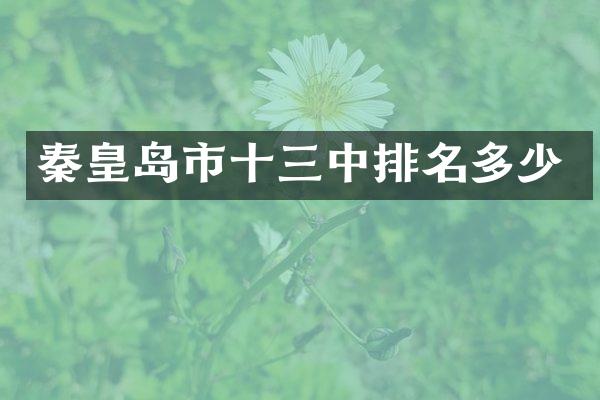 秦皇岛市十三中排名多少