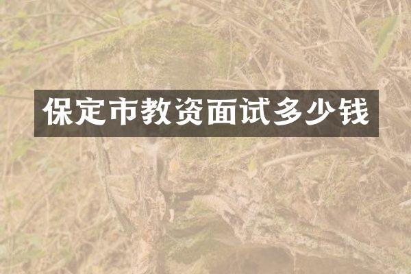 保定市教资面试多少钱