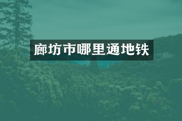 廊坊市哪里通地铁