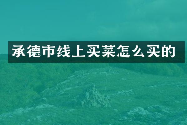 承德市线上买菜怎么买的