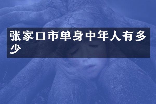 张家口市单身中年人有多少