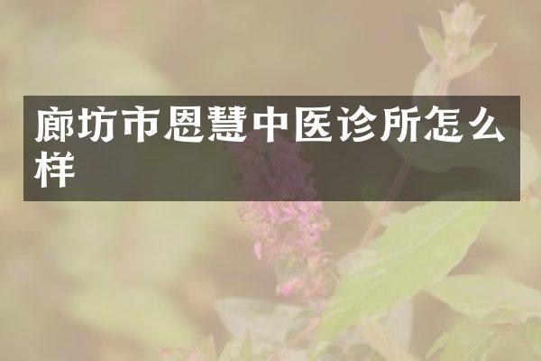 廊坊市恩慧中医诊所怎么样
