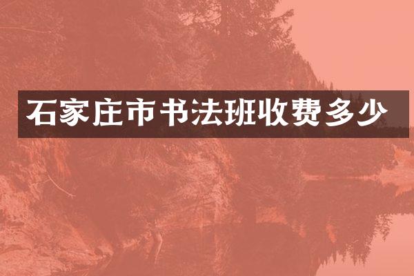 石家庄市书法班收费多少